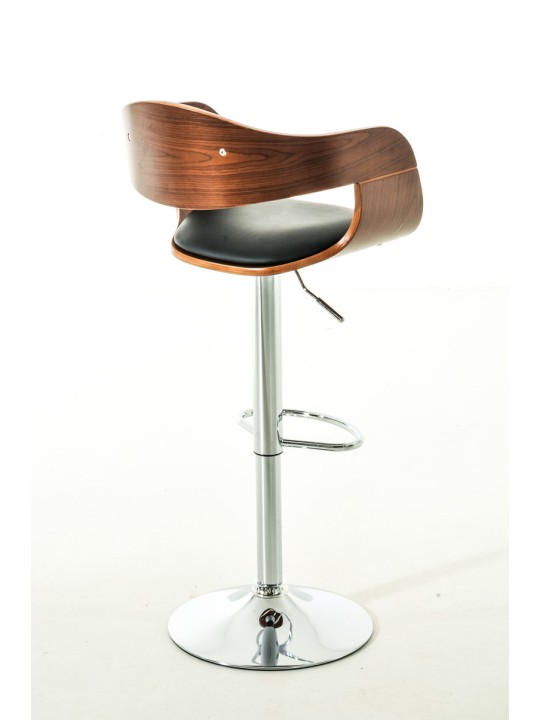 Lot de 2 tabourets de bar Kingston C simili cuir, noyer/noir