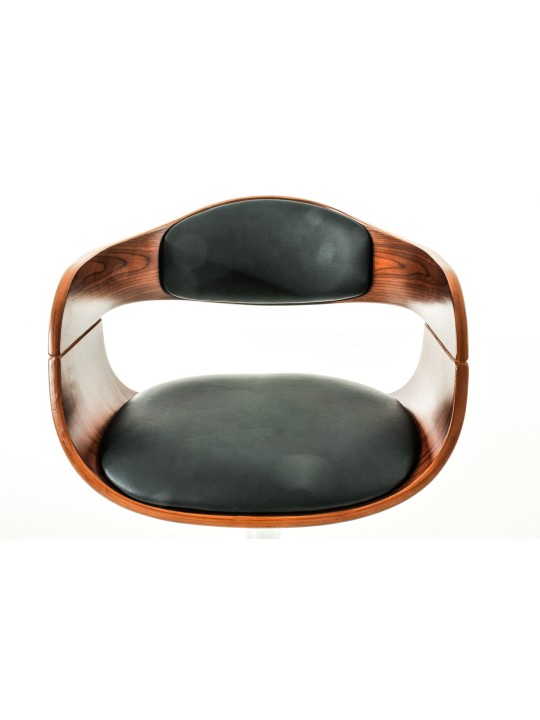 Lot de 2 tabourets de bar Kingston C simili cuir, noyer/noir