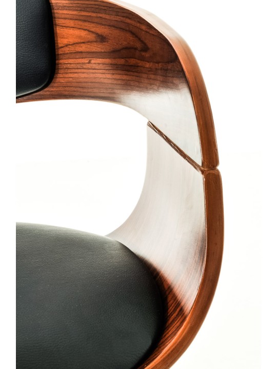 Lot de 2 tabourets de bar Kingston C simili cuir, noyer/noir