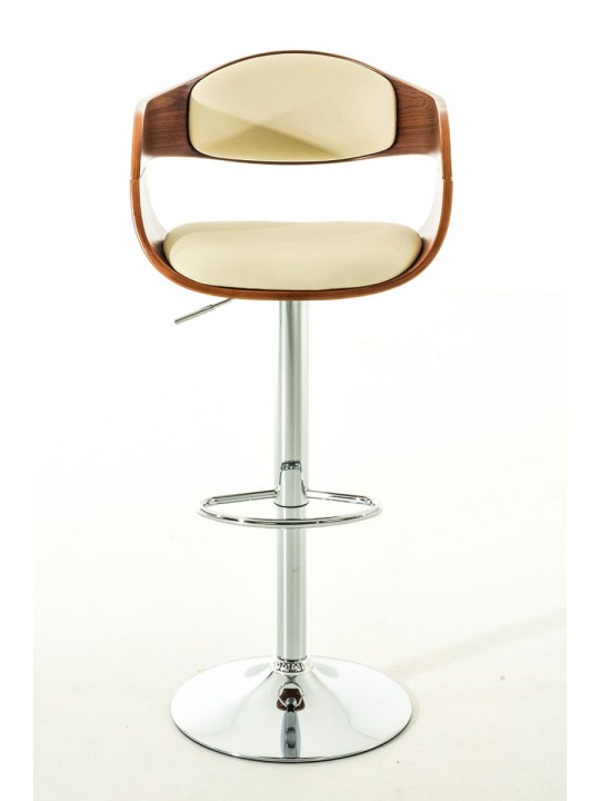 Lot de 2 tabourets de bar Kingston C simili cuir, noyer/crème