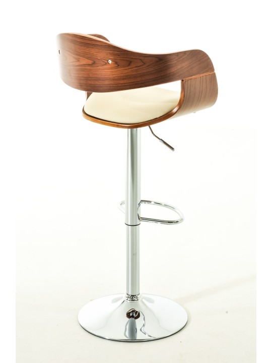 Lot de 2 tabourets de bar Kingston C simili cuir, noyer/crème