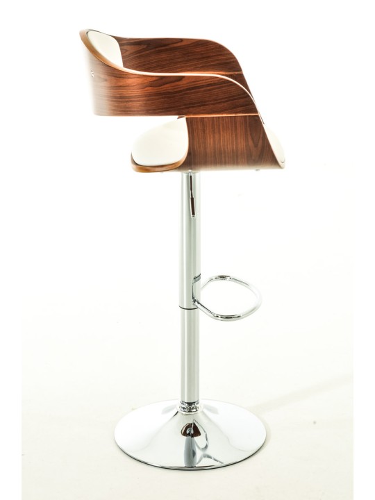 Lot de 2 tabourets de bar Kingston C simili cuir, noyer/blanc