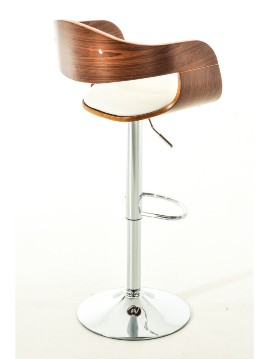 Lot de 2 tabourets de bar Kingston C simili cuir, noyer/blanc