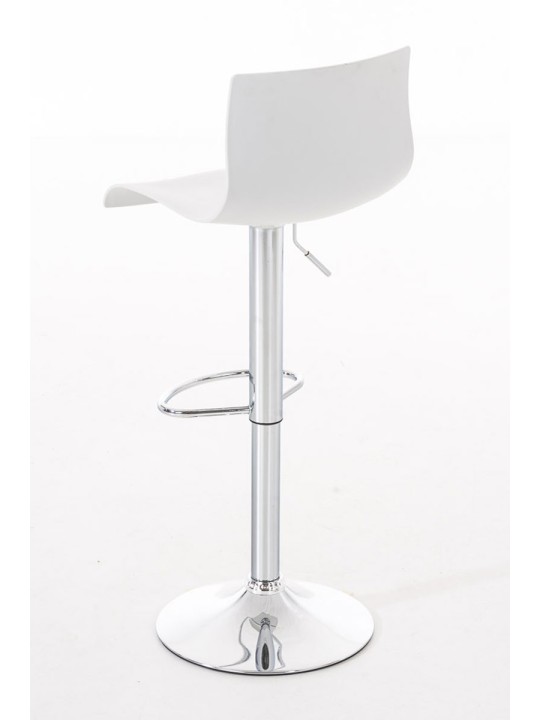 Lot de 2 tabourets de bar Hoover plastique chromé, blanc Lot de 2 tabourets de bar Hoover plastique chromé, blanc