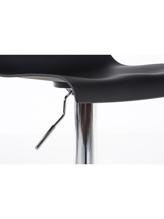 Lot de 2 tabourets de bar Hoover plastique chromé, noir