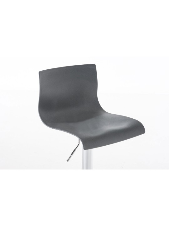 Lot de 2 tabourets de bar Hoover plastique chromé, gris