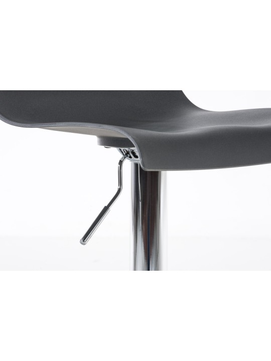 Lot de 2 tabourets de bar Hoover plastique chromé, gris