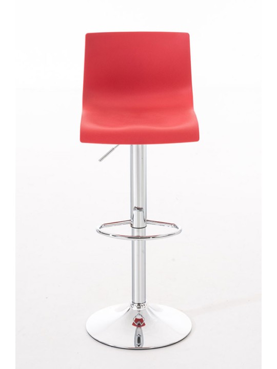 Lot de 2 tabourets de bar Hoover plastique chromé, rouge