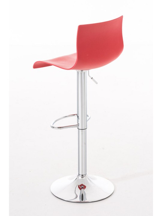 Lot de 2 tabourets de bar Hoover plastique chromé, rouge