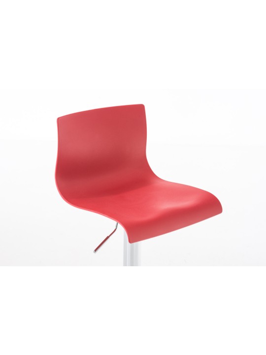 Lot de 2 tabourets de bar Hoover plastique chromé, rouge
