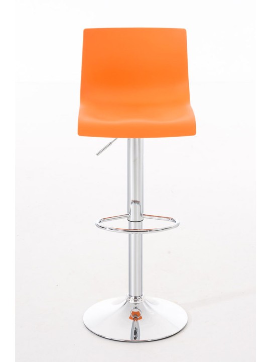 Lot de 2 tabourets de bar Hoover plastique chromé, orange