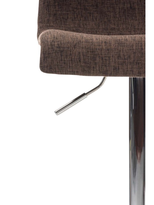 Lot de 2 tabourets de bar Hoover tissu chrome, brun