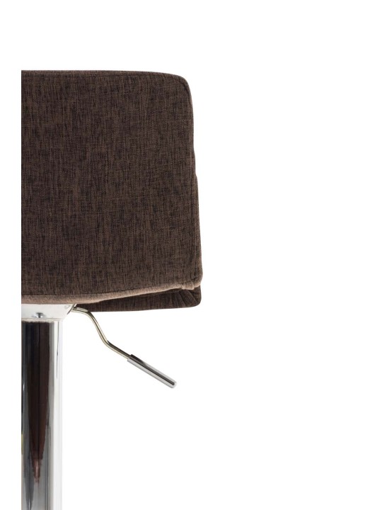 Lot de 2 tabourets de bar Hoover tissu chrome, brun