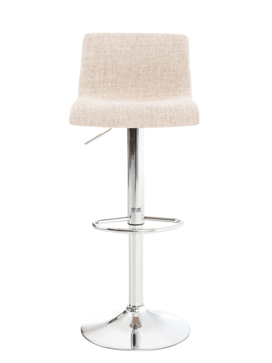 Lot de 2 tabourets de bar Hoover tissu chrome, crème