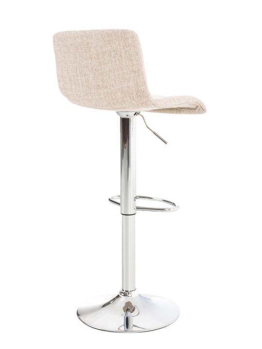 Lot de 2 tabourets de bar Hoover tissu chrome, crème