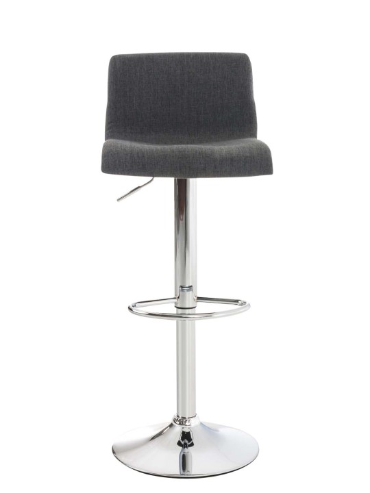 Lot de 2 tabourets de bar Hoover tissu chrome, gris foncé