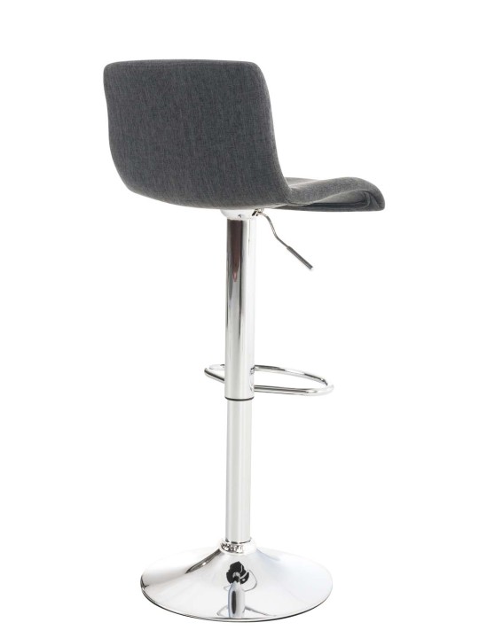 Lot de 2 tabourets de bar Hoover tissu chrome, gris foncé