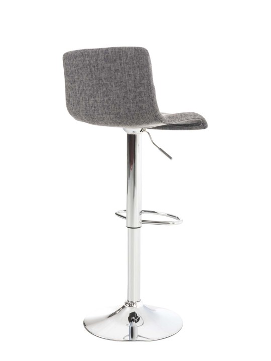 Lot de 2 tabourets de bar Hoover tissu chrome, gris clair