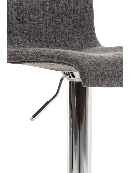 Lot de 2 tabourets de bar Hoover tissu chrome, gris clair
