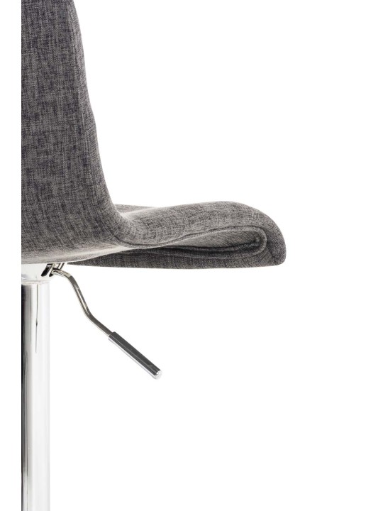 Lot de 2 tabourets de bar Hoover tissu chrome, gris clair