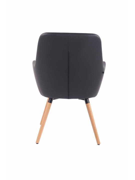 Chaise longue Aarhus simili cuir naturel, noir