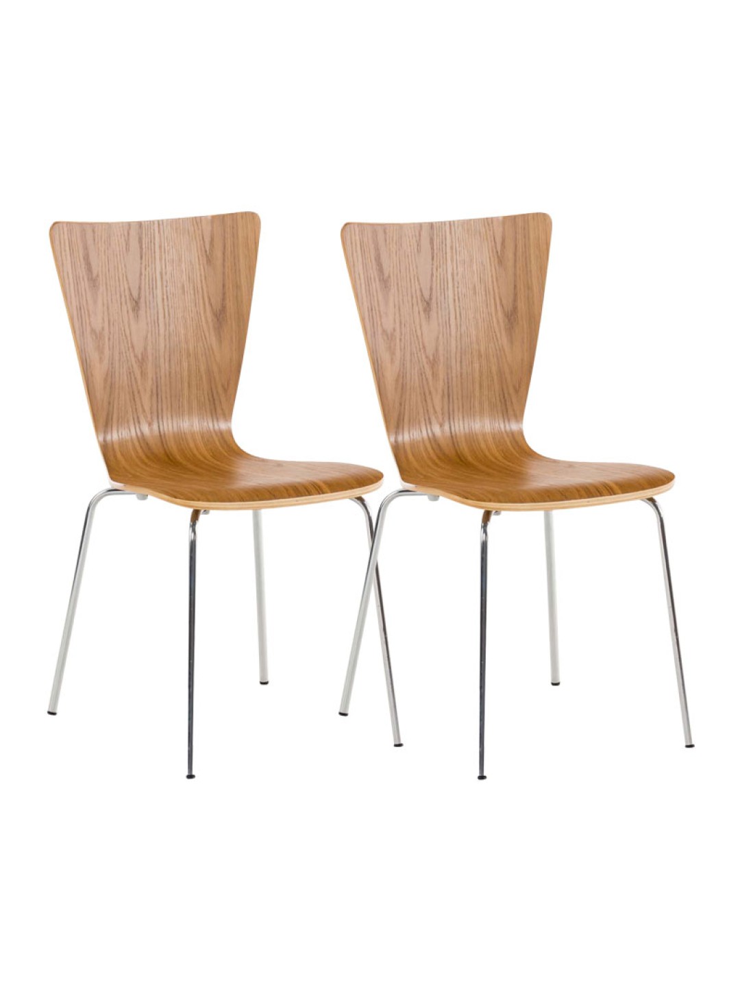Lot de 2 chaises visiteur Aaron, chêne