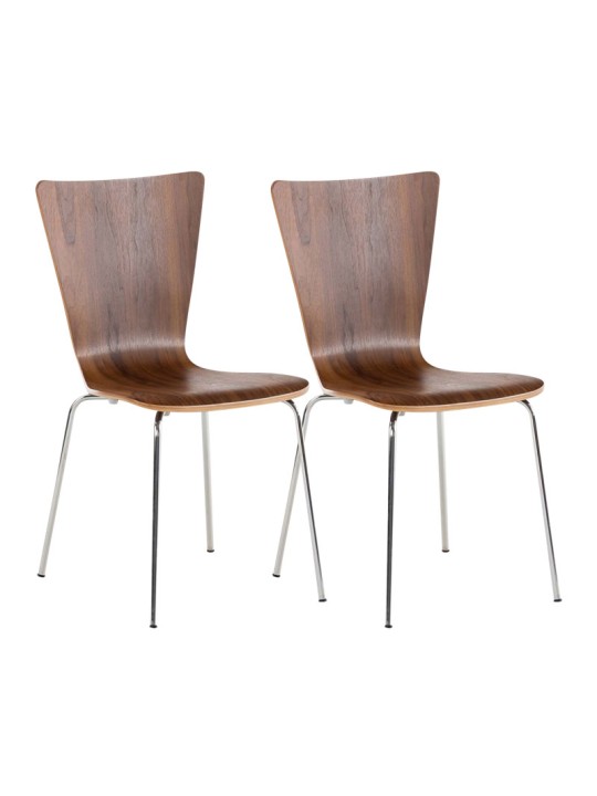 Lot de 2 chaises visiteur Aaron, noyer
