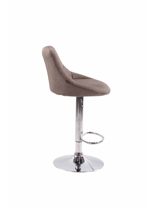 Lot de 2 tabourets de bar Lazio tissu C, taupe