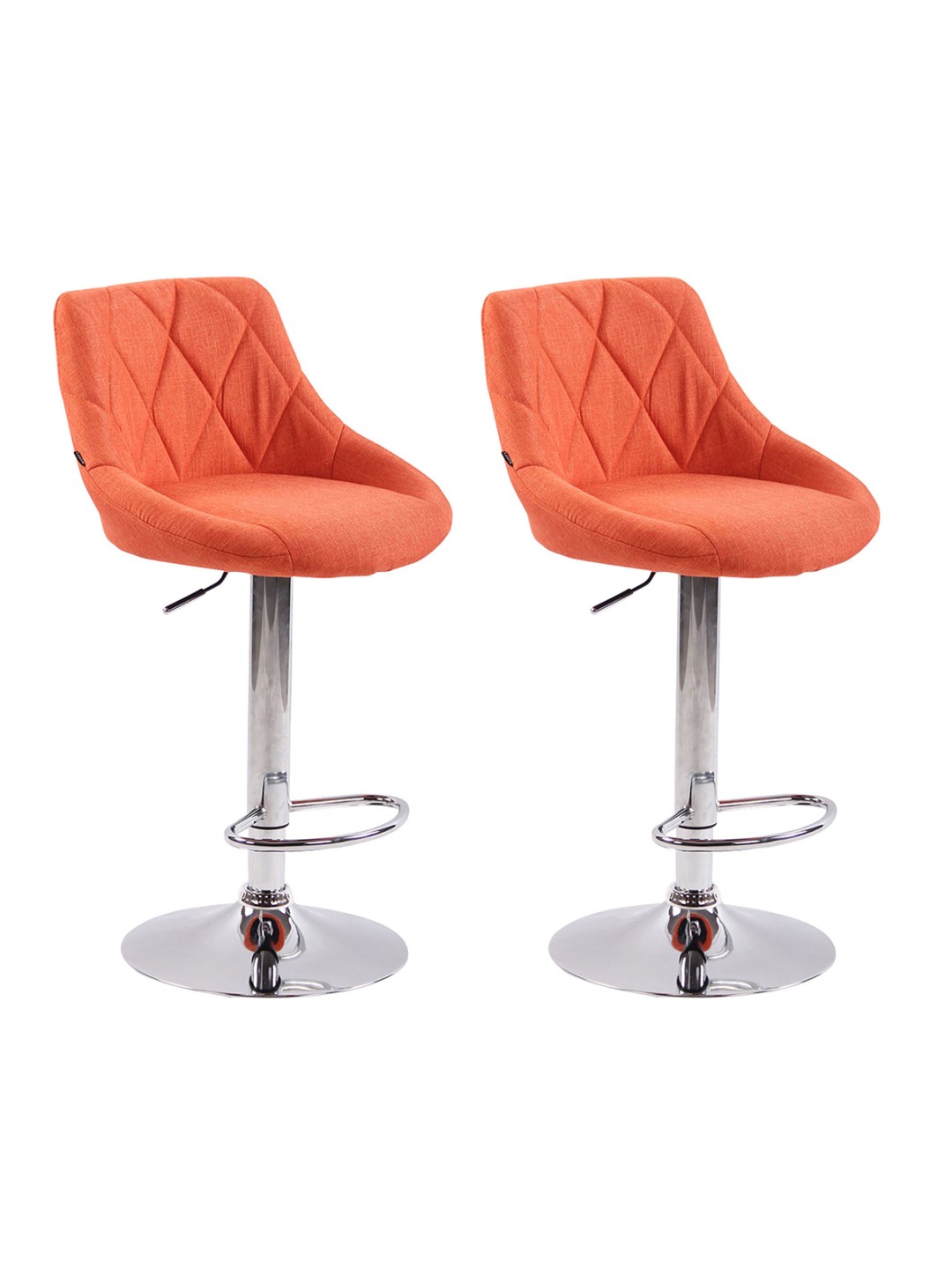 Lot de 2 tabourets de bar Lazio tissu C, orange