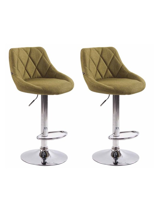 Lot de 2 tabourets de bar Lazio tissu C, vert Lot de 2 tabourets de bar Lazio tissu C, vert