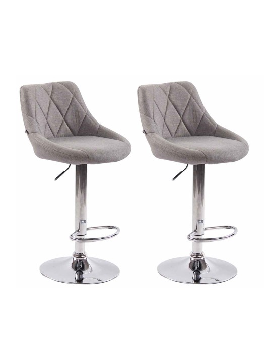 Lot de 2 tabourets de bar Lazio tissu C, gris Lot de 2 tabourets de bar Lazio tissu C, gris