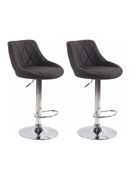 Lot de 2 tabourets de bar Lazio tissu C, gris foncé Lot de 2 tabourets de bar Lazio tissu C, gris foncé