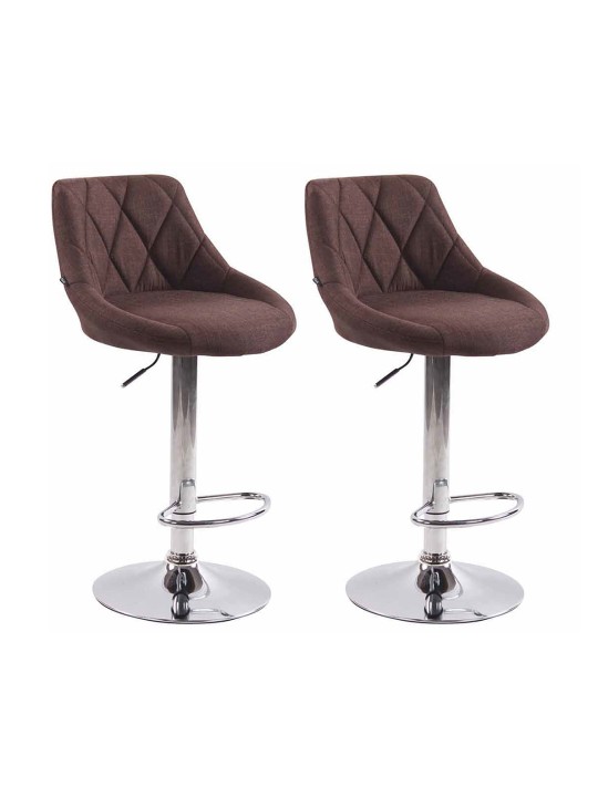 Lot de 2 tabourets de bar Lazio tissu C, brun Lot de 2 tabourets de bar Lazio tissu C, brun