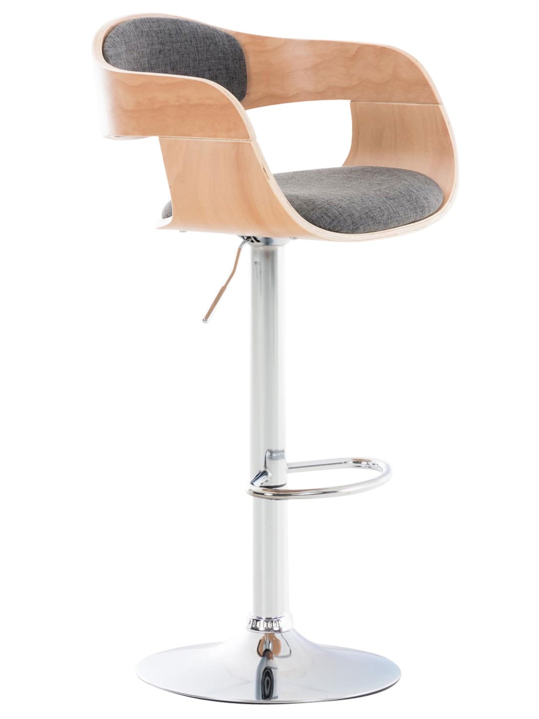 Tabouret de bar Kingston C tissu, naturel/gris clair