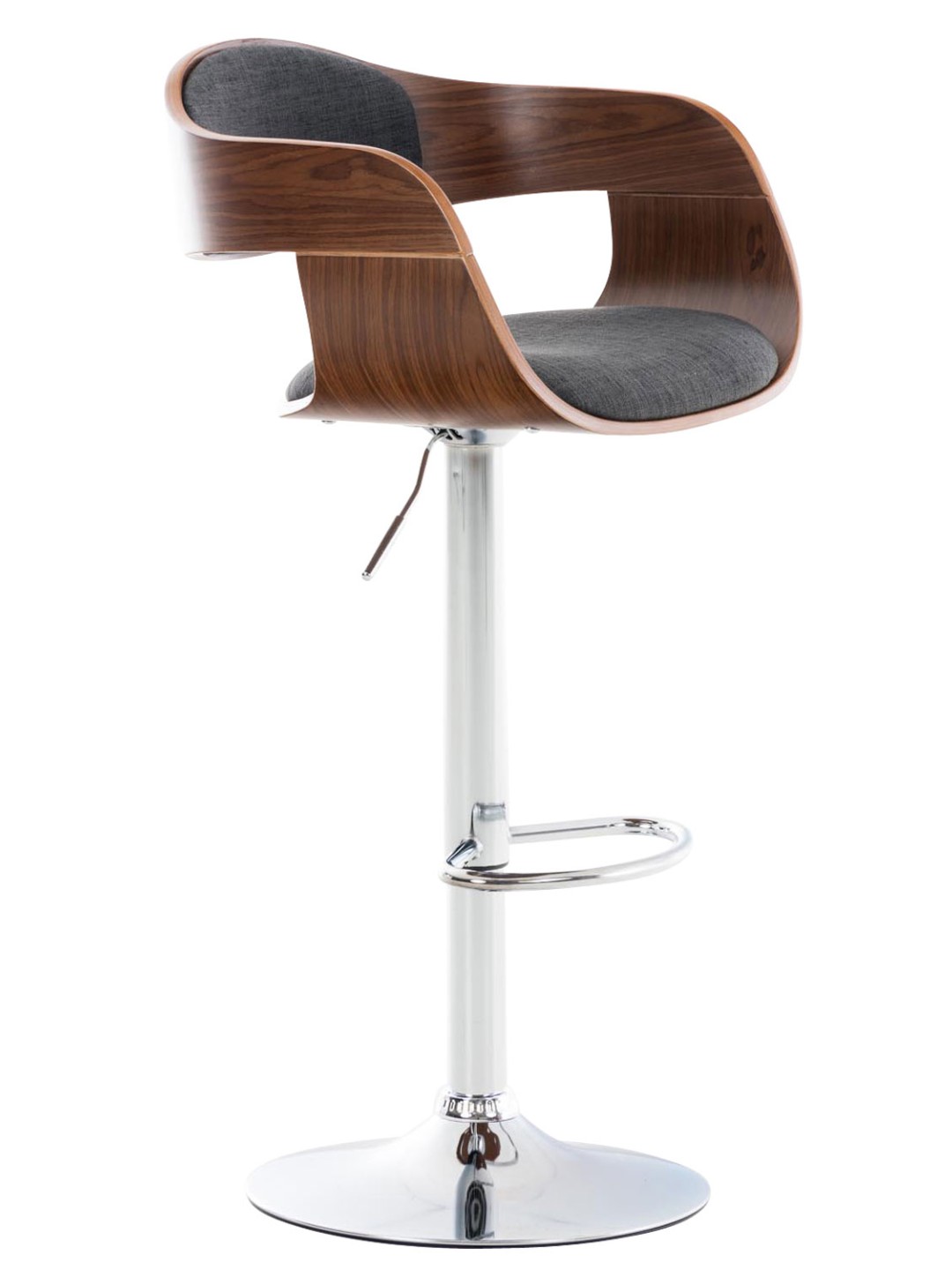 Tabouret de bar Kingston C tissu, noyer/gris foncé