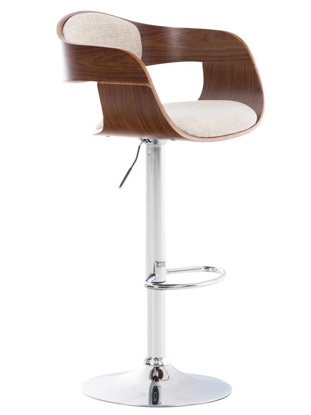 Tabouret de bar Kingston C tissu, noyer/crème