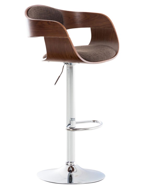Tabouret de bar Kingston C tissu, noyer/brun Tabouret de bar Kingston C tissu, noyer/brun