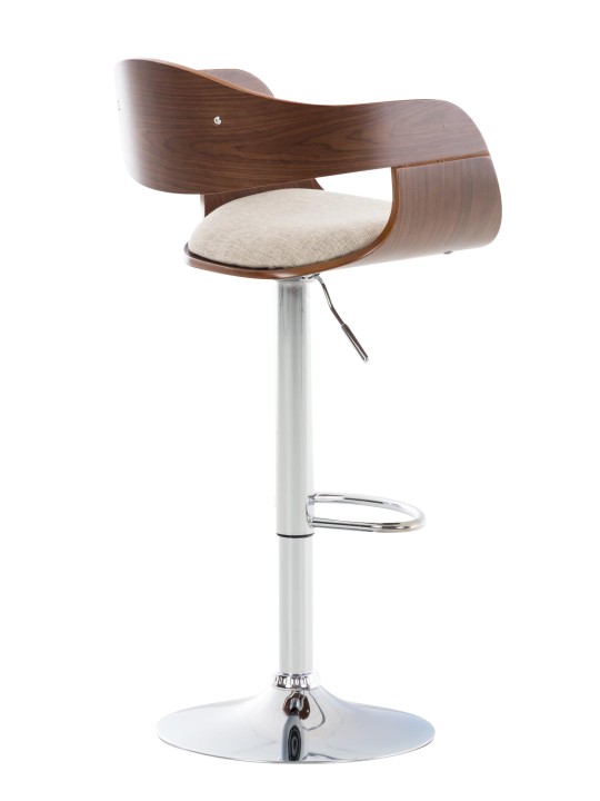 Tabouret de bar Kingston C tissu, noyer/crème Tabouret de bar Kingston C tissu, noyer/crème