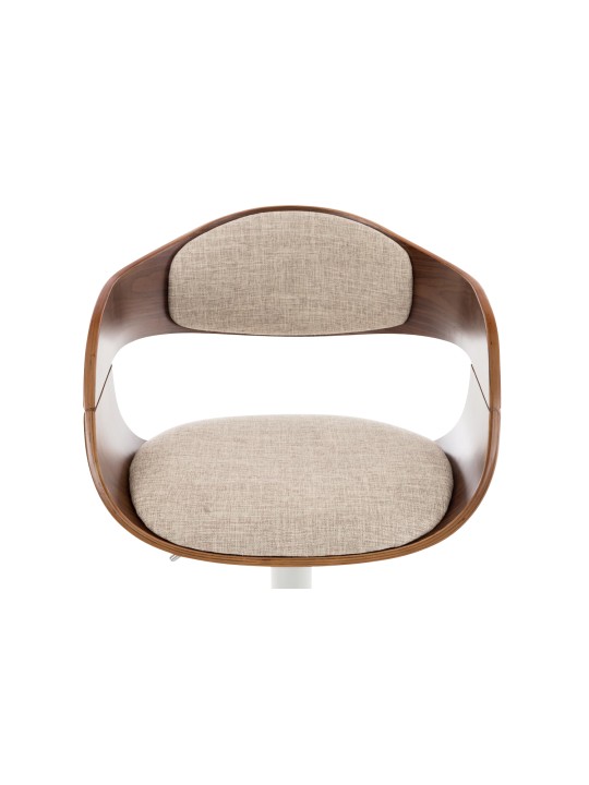 Tabouret de bar Kingston C tissu, noyer/crème Tabouret de bar Kingston C tissu, noyer/crème