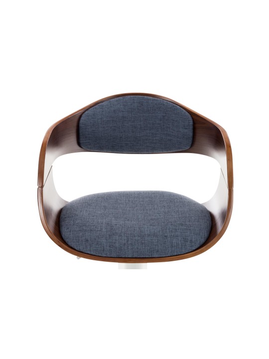 Tabouret de bar Kingston C tissu, noyer/bleu Tabouret de bar Kingston C tissu, noyer/bleu