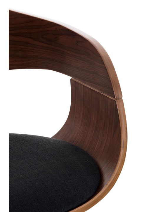 Tabouret de bar Kingston C tissu, noyer/noir Tabouret de bar Kingston C tissu, noyer/noir