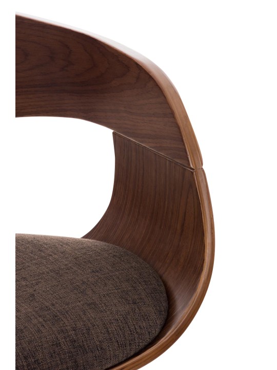 Tabouret de bar Kingston C tissu, noyer/brun Tabouret de bar Kingston C tissu, noyer/brun