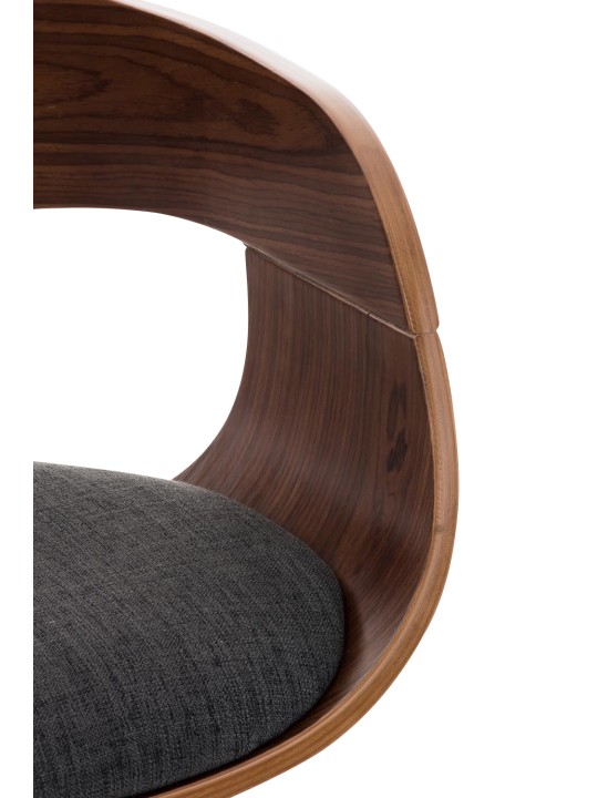 Tabouret de bar Kingston C tissu, noyer/gris foncé Tabouret de bar Kingston C tissu, noyer/gris foncé