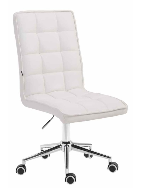 Tabouret de travail Peking V2 cuir artificiel, blanc