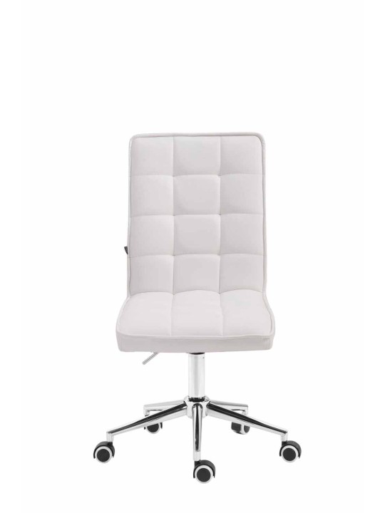 Tabouret de travail Peking V2 cuir artificiel, blanc