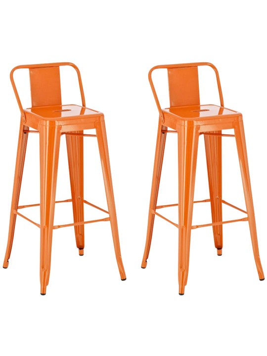Lot de 2 tabourets de bar Mason, orange