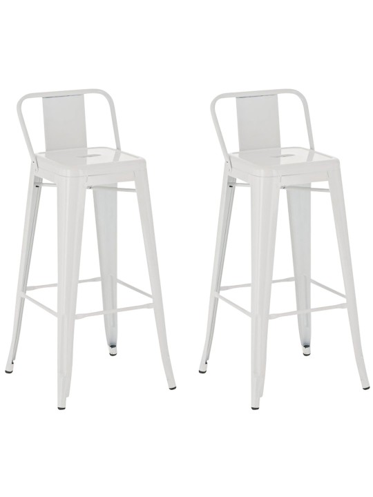 Lot de 2 tabourets de bar Mason, blanc