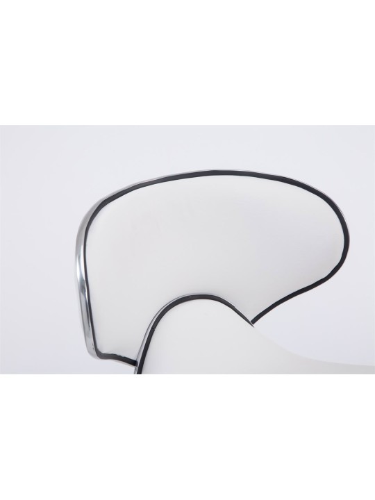 Lot de 2 tabourets de bar Las Vegas V2 simili cuir chromé, blanc