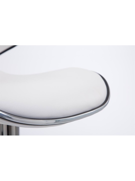 Lot de 2 tabourets de bar Las Vegas V2 simili cuir chromé, blanc