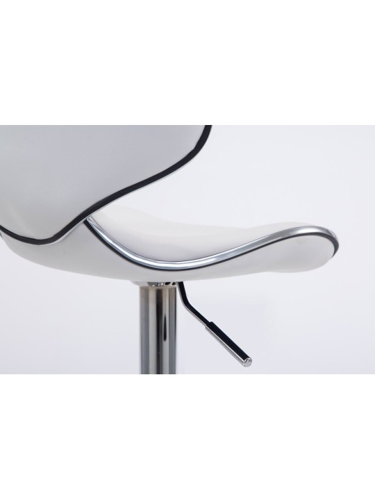 Lot de 2 tabourets de bar Las Vegas V2 simili cuir chromé, blanc